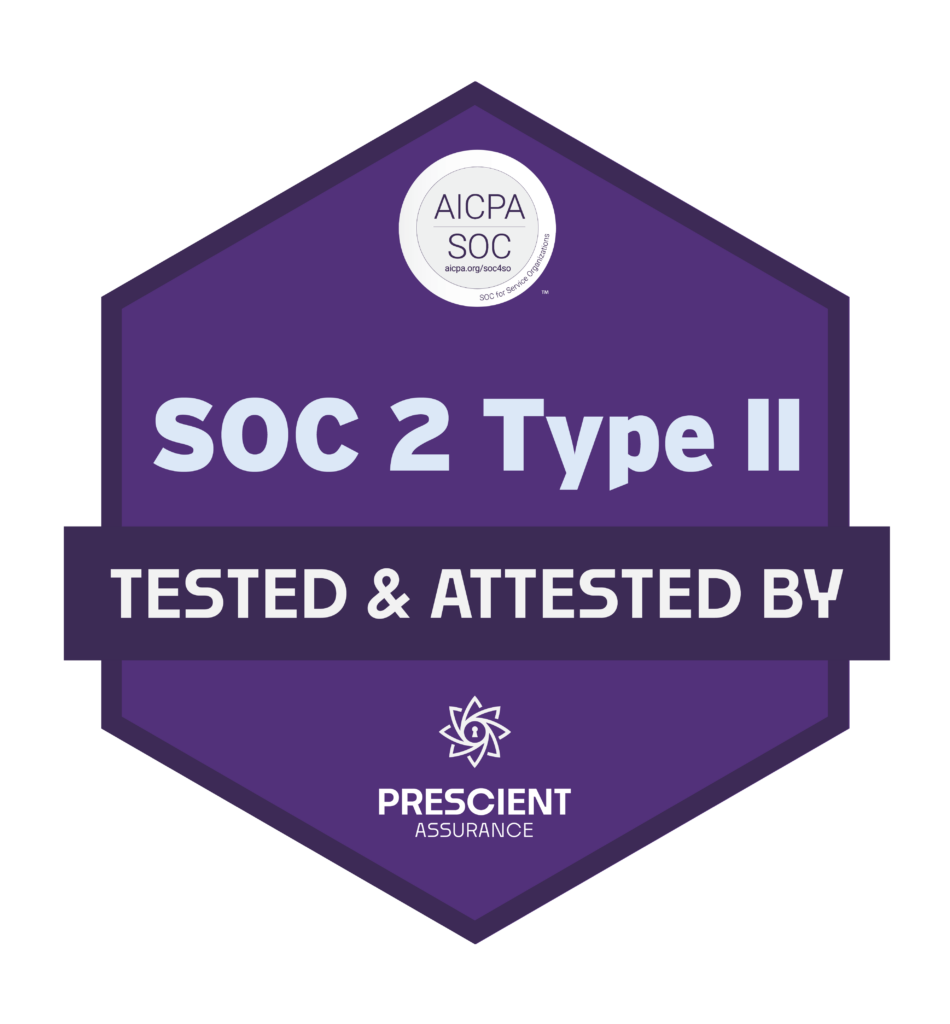 SOC 2 Type II certification badge by AICPA