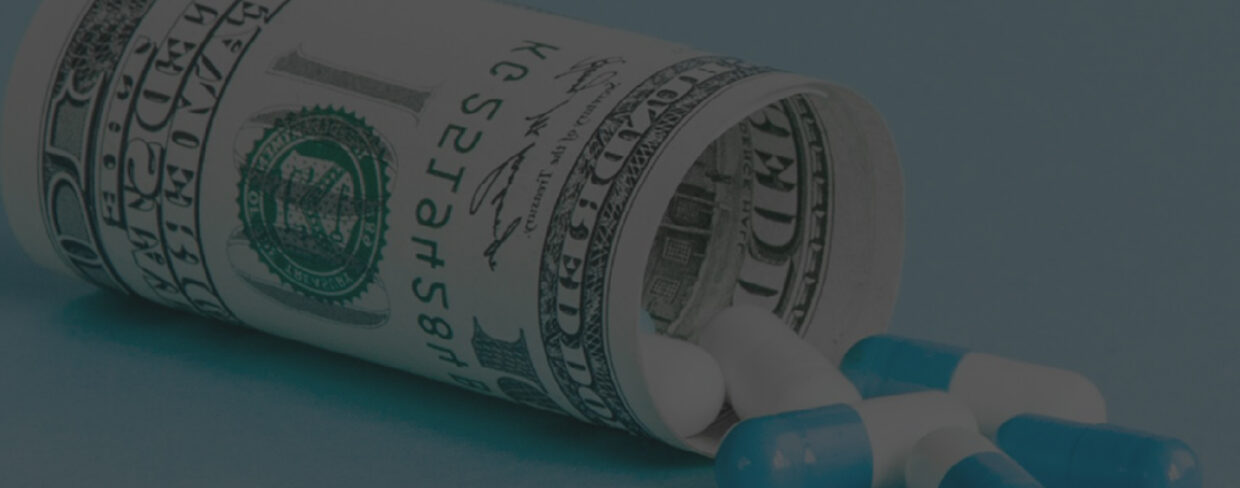 Money and pills banner